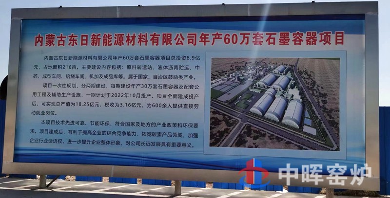 内蒙古东日公司2台*80室焙烧炉年产60万套坩埚两条生产线正在有序施工中45天后竣工